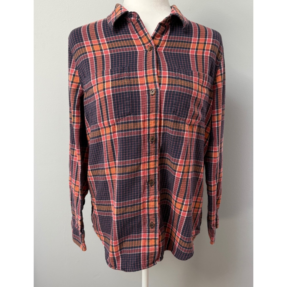 Madewell Women's Classic Ex-Boyfriend Flannel Shirt In‎ Edith Plaid Size Medium